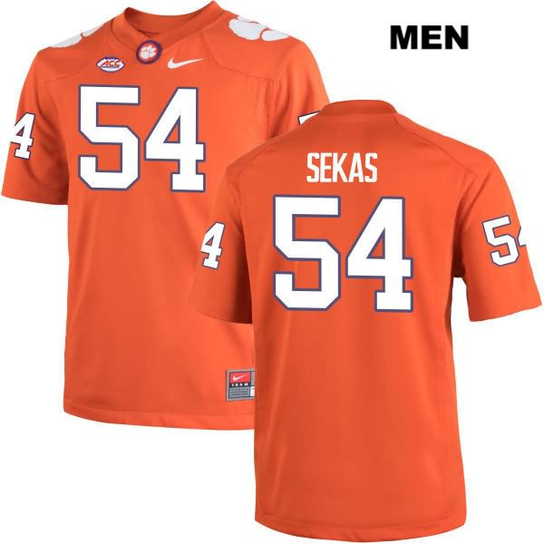 Men's Clemson Tigers #54 Connor Sekas Stitched Orange Authentic Nike NCAA College Football Jersey MAQ1246NA